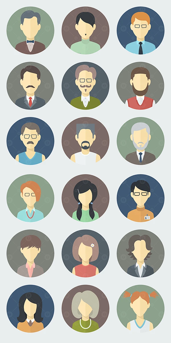 Face Icons in a Flat Style : Minimalistic Icons in a Flat Style图片_素材－扁平 ...