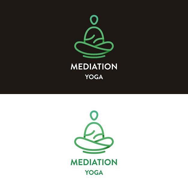 冥想瑜伽logo标志矢量图素材