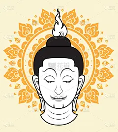 佛头。矢量图
