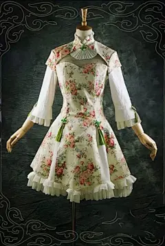 古风 清新 印花 洛丽塔洋装 旗袍 流苏 折扇 森系 甜美 优雅 古典 女头 壁纸 头像 服装 蕾丝 素材 by：制冷学长@北坤人素材