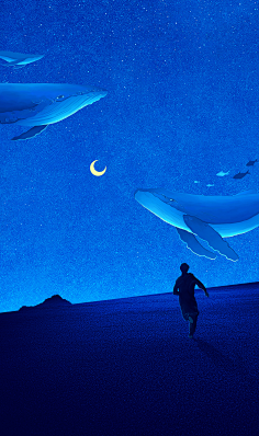 夜晚鲸鱼---涂鸦王国kehao1星海小草采集到星星点灯采集星空下---涂鸦