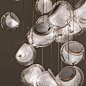 北欧餐厅吧台楼梯刺猬玻璃圆球小吊灯设计师床头水母海胆装饰灯具-淘宝网