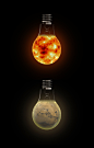 天体電球 -STAR LIGHTS- : 宇宙好きなんですよね。
電球を惑星にしたら、部屋に宇宙を作れるなと思いました。
そのうち作りたいなぁと思っています。