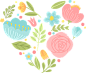 母亲节涂鸦花束素材-花朵爱心