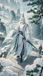 仙侠，白发，男 (9)