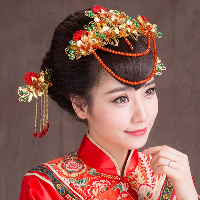 秀轩丽影 新娘古典头饰古装蝴蝶流苏秀禾服发饰 结婚旗袍配饰品-丽影,旗袍,饰品,发饰,流苏,头饰,古装,新娘,古典,蝴蝶-晒甜蜜婚纱|婚嫁分享-花瓣网