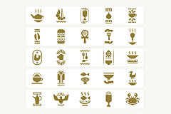 古老神秘埃及秘制咖啡品牌展示插画装饰元素矢量设计素材 Egypt Esoteric for Cafe Brand Illustration Set - 格外视觉(uigui.cn)-国外高品质设计素材共享网