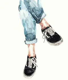 【 韩国插画师jungwoo kasiq 的黑白水彩人物肖像画 】