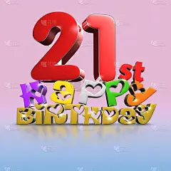生日快乐3d。(剪切路径)。
