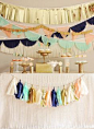 Peach, mint, navy, and glittery sparkly gold party by Charmingly Kristin Designs!