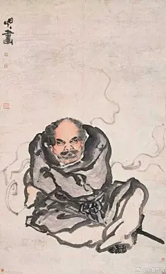 清 闵贞人物画。
