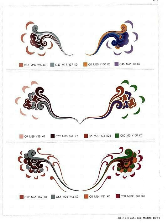 #素材推荐#【中国传统敦煌图案与配色！】...