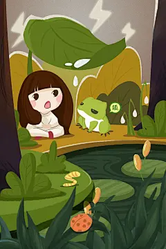 惊蛰节气手绘插画