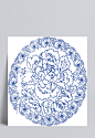 蓝色牡丹花卉花纹图案|装饰,矢量,唯美,中国风,花纹图案,蓝色花朵PNG,贵气牡丹花,盛放的牡丹花,花纹,装饰元素