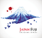 日本富士山折纸图片素材
