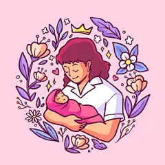 卡通手绘母亲节亲子母女温馨拥抱感恩插画海报封面背景ai设计素材-淘宝网