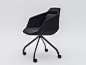 Swivel trestle-based fabric chair with armrests ULTRA P7KM, P7KT by MDD