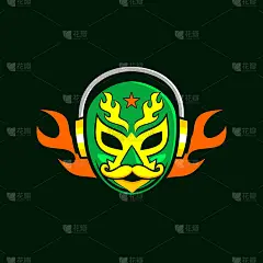 mexico mask lucadhor with fire headset  design