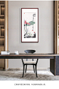 国画玄关装饰画走廊过道竖版挂画水墨壁画写意字画潘天寿映日荷花-tmall.com天猫