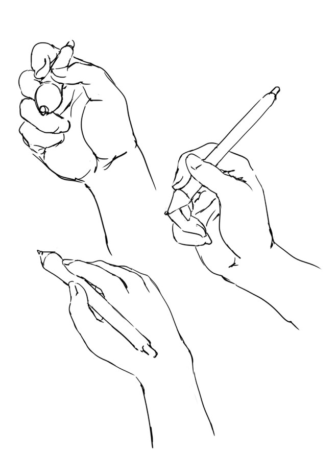 讲座ペン持つ右手を考えるtoshi的插画
