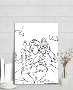 卡通跳舞歌唱的美女填色线稿图片