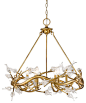 Aiyana 6 Light Chandelier in Gold Leaf With Clear Glass Flowers chandeliers