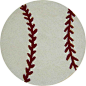 Abacasa Kids Baseball White Round: 3 Ft. x 3 Ft. Rug contemporary-kids-rugs