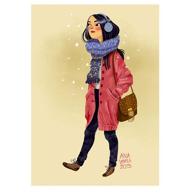 【插画师 Ana Varela 一组时尚...