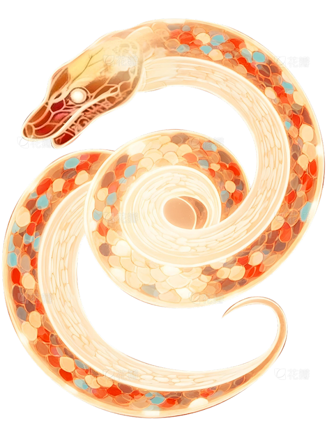 蛇年春节光绘蛇元素