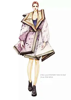 【时装手绘插画师@丁香–NINA作品】