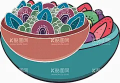 彩色简约色拉图案  - 源文件下载【酷图网】简单色拉图,卡通沙拉,卡通沙拉图案,eps素材,矢量图,