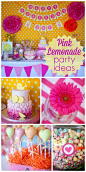 A Sunshine and Lemonade themed 1st birthday party in pinks and yellows!  See more party ideas at CatchMyParty.com!