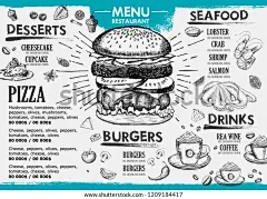 Restaurant Cafe Menu Template Design Food 库存矢量图（免版税）1209184417 | Shutterstock : 在 Shutterstock 收藏中查找 Restaurant Cafe Menu Template Design Food 张高清库存图片和其余几百万张免版税库存照片、插图和矢量图。 每天添加几千张全新的高品质图片。