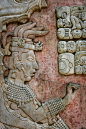 古玛雅城市帕伦克浅浮雕的细节