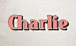 Charlie Text Effect : This is a embossed retro style, perfect for headlines with old fashion look. Text is editable via smart object...