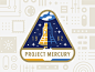 Project Mercury stamps usps illustration badge mission patch nasa space mercury project