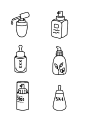 化妆品简笔画线描、手帐素材 ​​​​