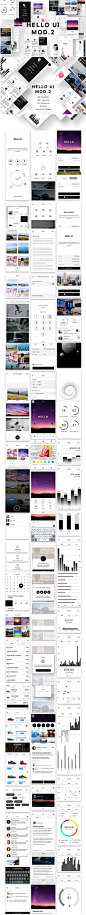 小众轻奢社交媒体电子商务 APP UI 套件 Hello UI Kit Mod. 2  