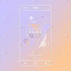 移动应用的抽象背景。智能手机的线性插图