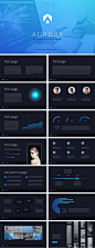 “Aurora” free ppt template (blue) - Download Free Now!