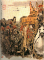 大江东去浪淘尽，千古风流人物——戴敦邦《画说三国》精修图_看图_三国演义吧_百度贴吧