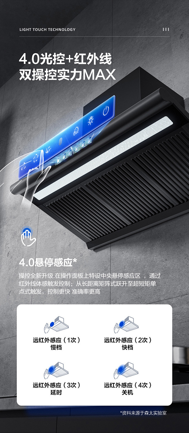 森太B216Q顶吸式抽油烟机家用厨房自动...