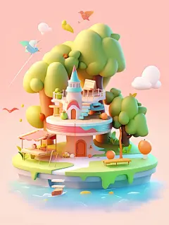 wanggangtie_Book_Island_Cute_and_Fantastic_Style_C4D_Toy_Sculpt_ddf817a8-155c-47d1-bb55-234a02153fc1