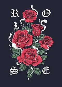 玫瑰花插画矢量图设计素材