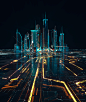 3D architecture city cyber future futuristic lightwave 3d neon Octane Render sci-fi