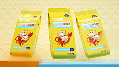 明格品牌设计采集到派派海洋鱼味猫粮宠物食品包装设计