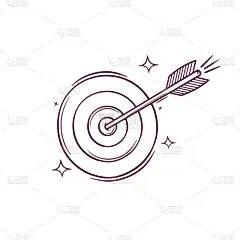 手绘箭靶。Doodle矢量绘图说明