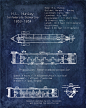 H.l. Hunley Confederate Submarine Blueprint Art Print#设计蓝本#