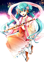 miku  中秋明月~（可放大）  #初音# #二次元# #古风#