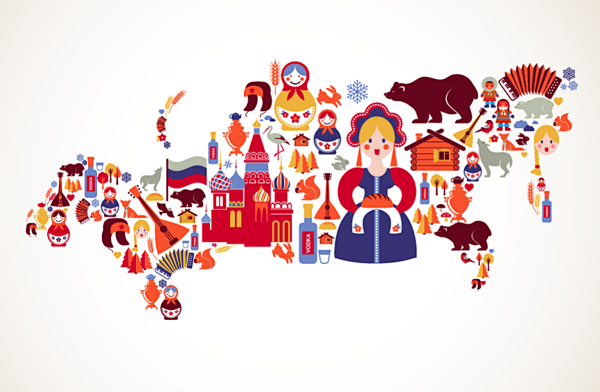 Russia heart + map w...